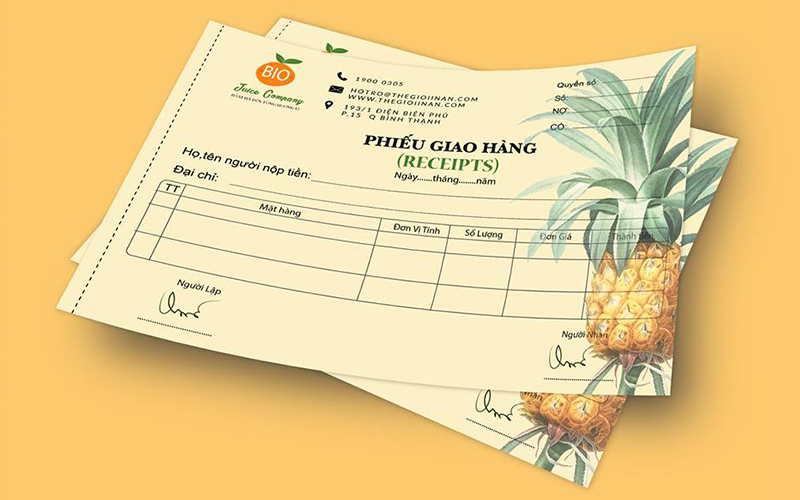 in biên nhận màu