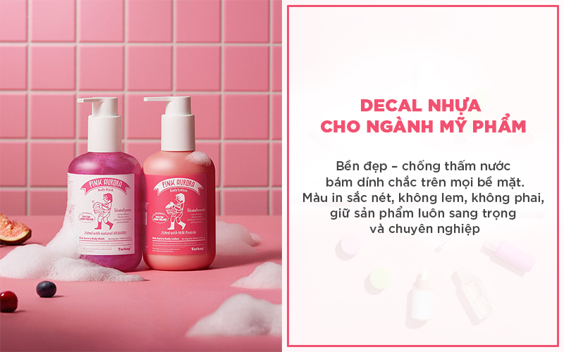 decal nhựa dán chai sữa tắm
